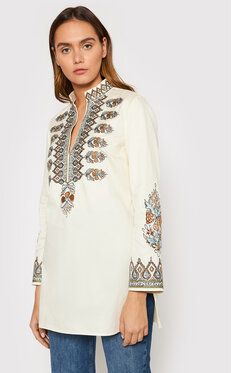 Tory Burch Tunika Embroidered 87518 Béžová Relaxed Fit