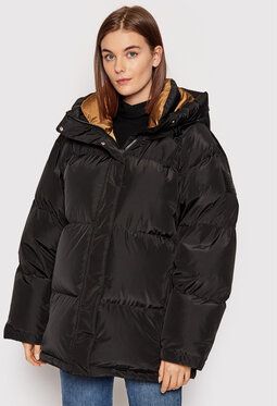 Tory Burch Vatovaná bunda Hooded Down 83635 Čierna Oversize