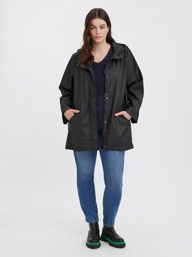 Vero Moda Curve Nepremokavá bunda Malou 10258070 Čierna Regular Fit