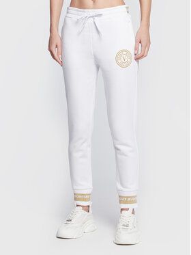 Versace Jeans Couture Teplákové nohavice V-Emblem 73HAAT07 Biela Slim Fit