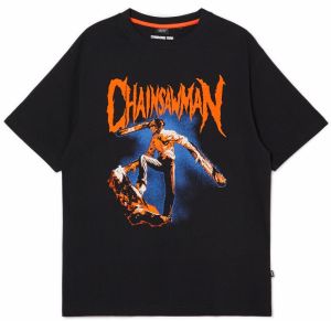 Cropp - Tričko s potlačou Chainsaw Man - Čierna