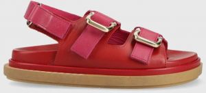 Kožené sandále Alohas Harper dámske, ružová farba, na platforme, S00516.20