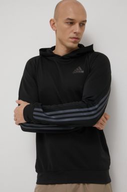 Bežecká mikina adidas Performance Run Icon HE2472 pánska, čierna farba, s potlačou