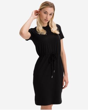 Black Women's Short Dress with Waist Tightening SuperDry - Women