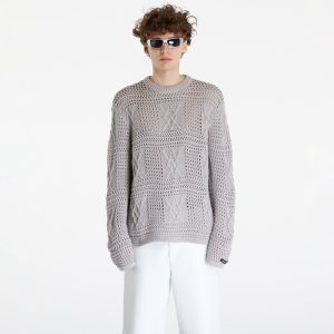 Daily Paper Zuberi Crochet Long Sleeve Sweater Moonstruck Grey