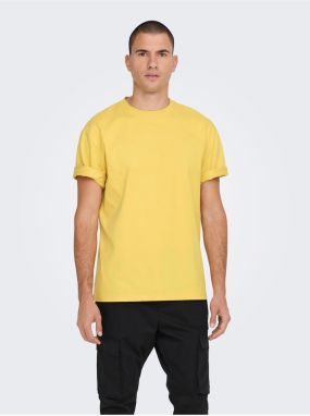 Yellow mens basic T-shirt ONLY & SONS Fred - Men