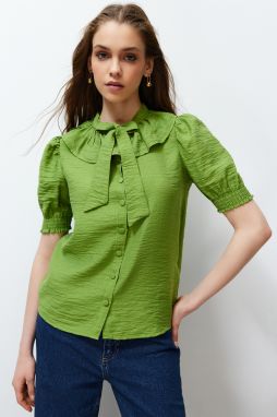 Trendyol Green Collar Detailed Woven Shirt