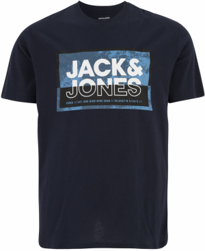 Jack & Jones Plus Tričko 'LOGAN'  tmavomodrá / svetlomodrá / čierna / šedobiela