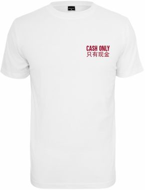 Mister Tee Tričko 'Cash Only'  čerešňová / biela