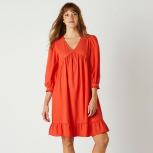 Blancheporte Jednofarebné rovné šaty s 3/4 rukávmi, krep 