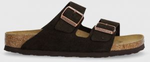 Semišové šľapky Birkenstock Arizona dámske, hnedá farba, 1027083