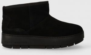 Semišové snehule Tommy Hilfiger COOL SUEDE SNOWBOOT čierna farba, FW0FW07662