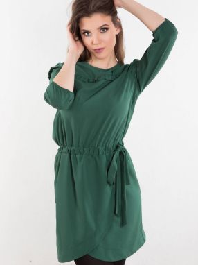 Dress with envelope bottom, tied green