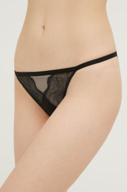 Brazílske nohavičky Calvin Klein Underwear čierna farba, priesvitné