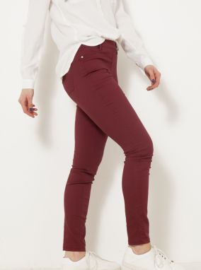 CAMAIEU vínové/bordové skinny fit džínsy