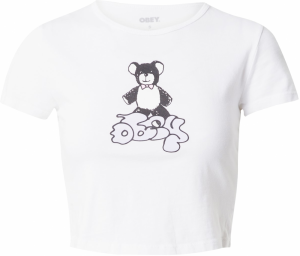 Obey Tričko 'TEDDY BEAR'  pastelovo fialová / ružová / čierna / biela