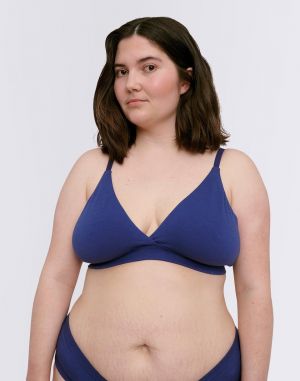 Organic Basics Core Triangle Bra Cobalt