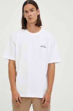 Tričko Les Deux pánske, biela farba, jednofarebné