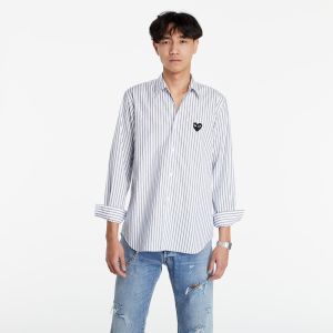 Comme des Garçons PLAY Black Heart Striped Shirt Light Blue/ White/ Black