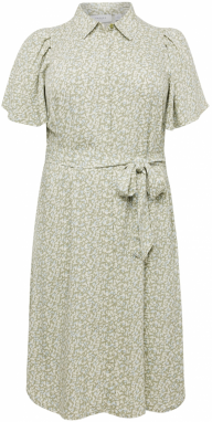 EVOKED Košeľové šaty 'VICELINAN'  svetlomodrá / olivová / biela