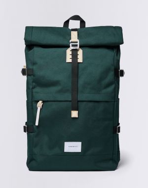 Sandqvist Bernt Dark Green with Natural Leather