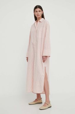 Bavlnené šaty By Malene Birger Perros ružová farba, maxi, rovný strih