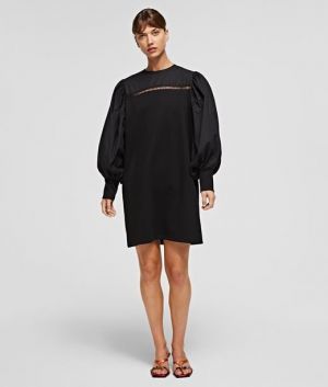 Šaty Karl Lagerfeld Fabric Mix Sweat Dress
