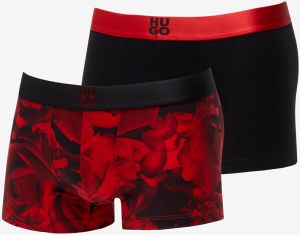 Hugo Boss Logo-Waistband Stretch Trunks 2-Pack Black/ Red