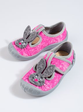 Slippers for a girl on velcro pink marbles Shelvt