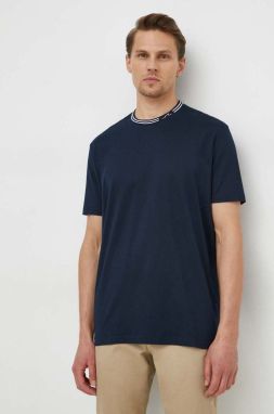 Bavlnené tričko Paul&Shark pánsky, tmavomodrá farba, jednofarebný, 24411012