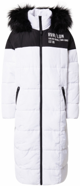 River Island Zimný kabát  čierna / biela