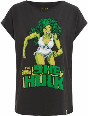 Recovered Tričko 'She Hulk'  citrónová / zelená / čierna / biela