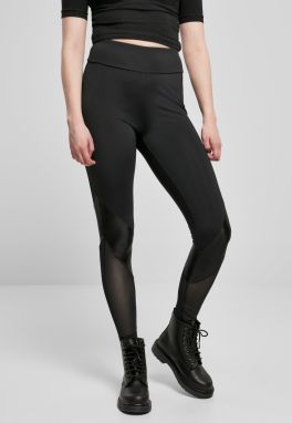 Women's Highwaist Mixed Tech Leggings Black/Black