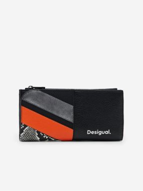 Desigual Polka Ines Orange-Black Women's Large Wallet - Women