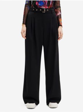 Black Wide Trousers Desigual Otto - Women