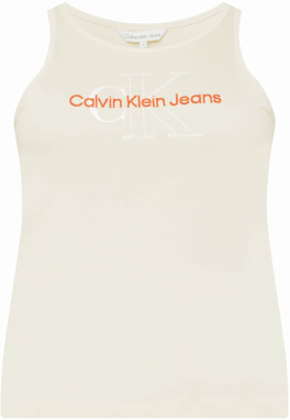 Calvin Klein Jeans Curve Top  béžová / oranžová / biela