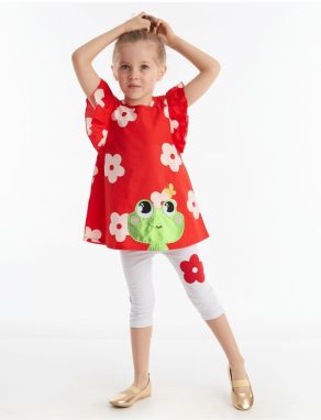 Denokids Frog Red White Girls Kids Tunic Leggings Suit