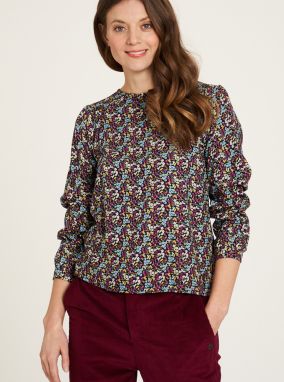 Black-pink floral blouse Tranquillo - Women