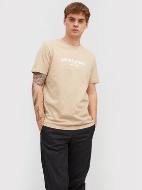 Jack&Jones PREMIUM Tričko Branding 12205731 Béžová Regular Fit