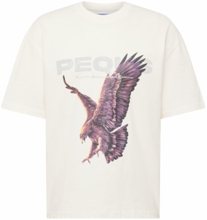 Pequs Tričko 'Eagle'  krémová / sivá / fialová / oranžová