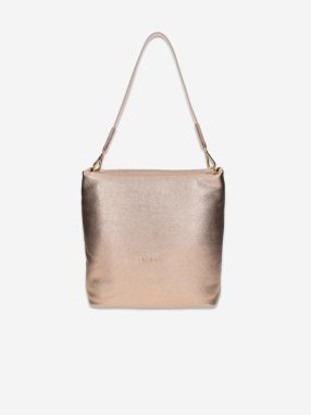 Dámska kožená kabelka v zlatej farbe Elega Fluffy