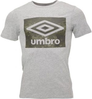 Umbro LAYERED BOX LOGO GRAPHIC TEE Pánske tričko, sivá, veľkosť