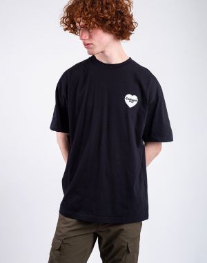 Carhartt WIP S/S Heart Bandana T-Shirt Black/White stone washed