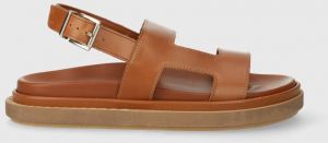Kožené sandále Alohas Lorelei dámske, hnedá farba, S00702.80