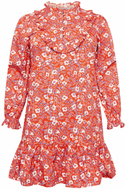 GLAMOROUS CURVE Košeľové šaty  béžová / indigo / oranžová / biela