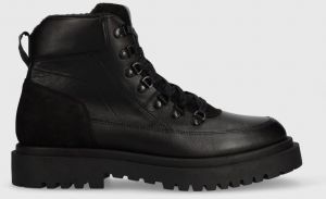 Kožené členkové topánky Wojas pánske, čierna farba, 2408971