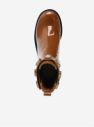 Hnedé dámske lesklé členkové topánky na podpätku Steve Madden Amulet galéria