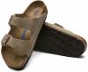 Birkenstock Arizona Soft Footbed Suede Leather Taupe Narrow Fit galéria