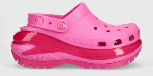 Šľapky Crocs Classic Mega Crush Sandal dámske, ružová farba, na platforme, 207988