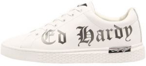 Módne tenisky Ed Hardy  Script low top white-gun metal